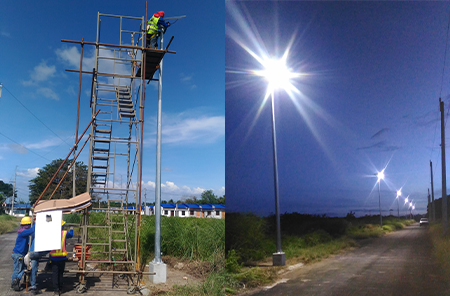 AN-SL Proyecto de Alumbrado público solar municipal de 100W en Filipinas
