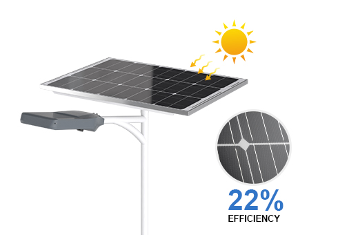 Paneles solares monocristalinos con tasa de conversión de alta eficiencia de 18% 20%, que también se pueden cargar en entornos de poca luz, carga inteligente durante el día y luces inteligentes por la noche.