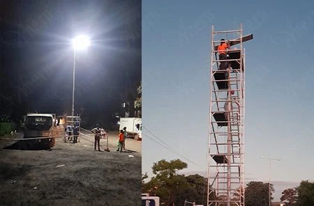 100W Proyecto de luz de calle solar de la carretera principal en Kitwe Zambia