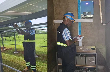 Sistema de energía solar de 2.4KW y 10.2KW en Uganda