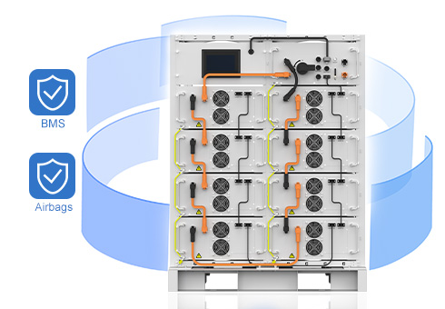 Sistema DE GESTIÓN INTELIGENTE DE BMS y airbags para garantizar un funcionamiento seguro y confiable del sistema.