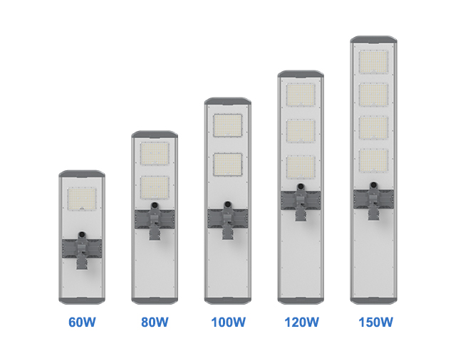 Luz de calle solar integrada ajustable